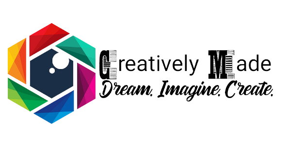 the logo for creatively made with the tagline dream, imagine, create.